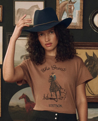 The Great Stetson Graphic The Boxy Crew, Tobacco