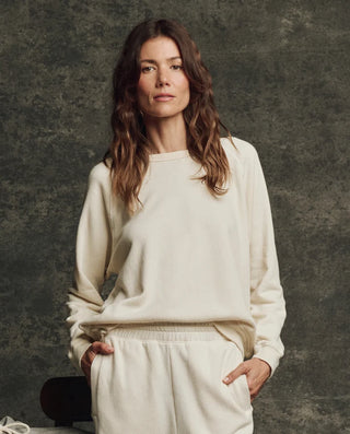 The Great The Fleece Rookie Sweatshirt, Washed White