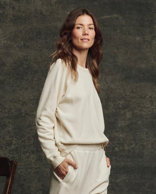 The Great The Fleece Rookie Sweatshirt, Washed White