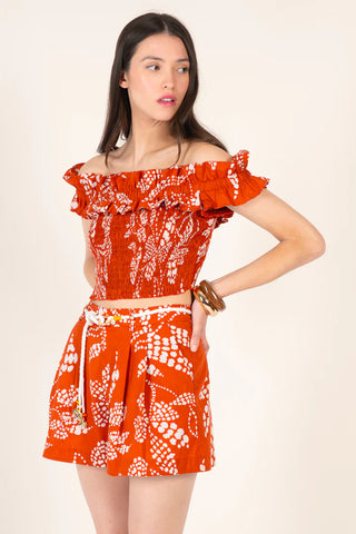 Poupette St Barth Chantal Shorts, Paprika Austral