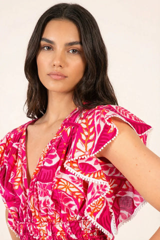 Poupette St Barth Pearl Top, Pink Holy Snake