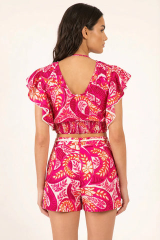 Poupette St Barth Pearl Top, Pink Holy Snake