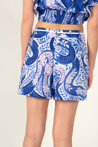 Poupette St Barth Chantal Shorts, Blue Holy Snake