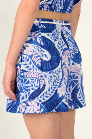 Poupette St Barth Chantal Shorts, Blue Holy Snake