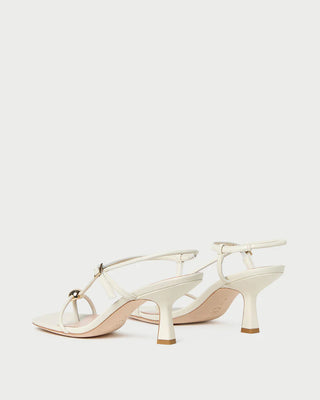 Loeffler Randall Triana Strappy Mid Heel Sandal, White Champagne