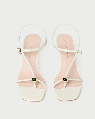 Loeffler Randall Triana Strappy Mid Heel Sandal, White Champagne
