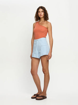 Kivari Tallulah One Shoulder Tank, Pale Rust