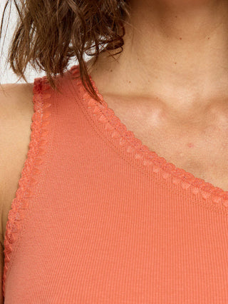 Kivari Tallulah One Shoulder Tank, Pale Rust