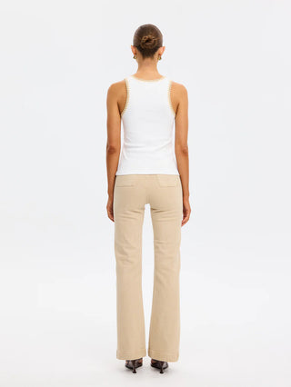 Kivari Tallulah Spliced Tank, Ivory Tan