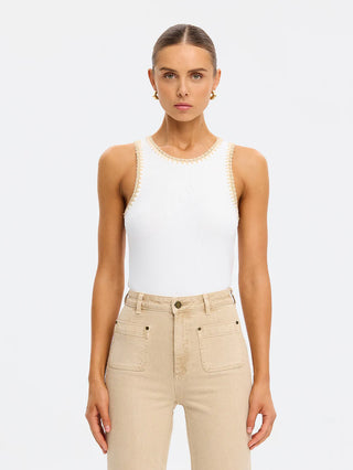 Kivari Tallulah Spliced Tank, Ivory Tan