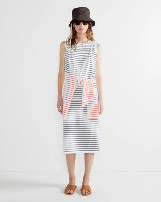 Kule The Tank Dress, White Navy Pinstripe