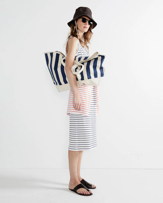 Kule The Tank Dress, White Navy Pinstripe