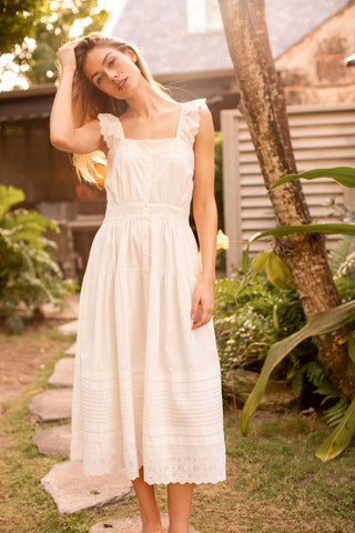 Marea Frida Dress, Shell Schiffli