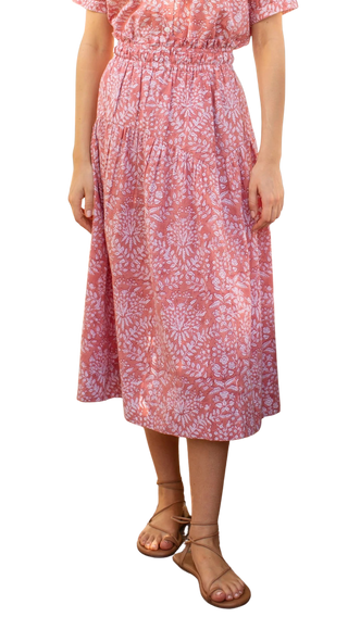 Marea Louisa Skirt, Faded Rose Lace Floral
