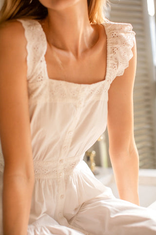 Marea Frida Dress, Shell Schiffli