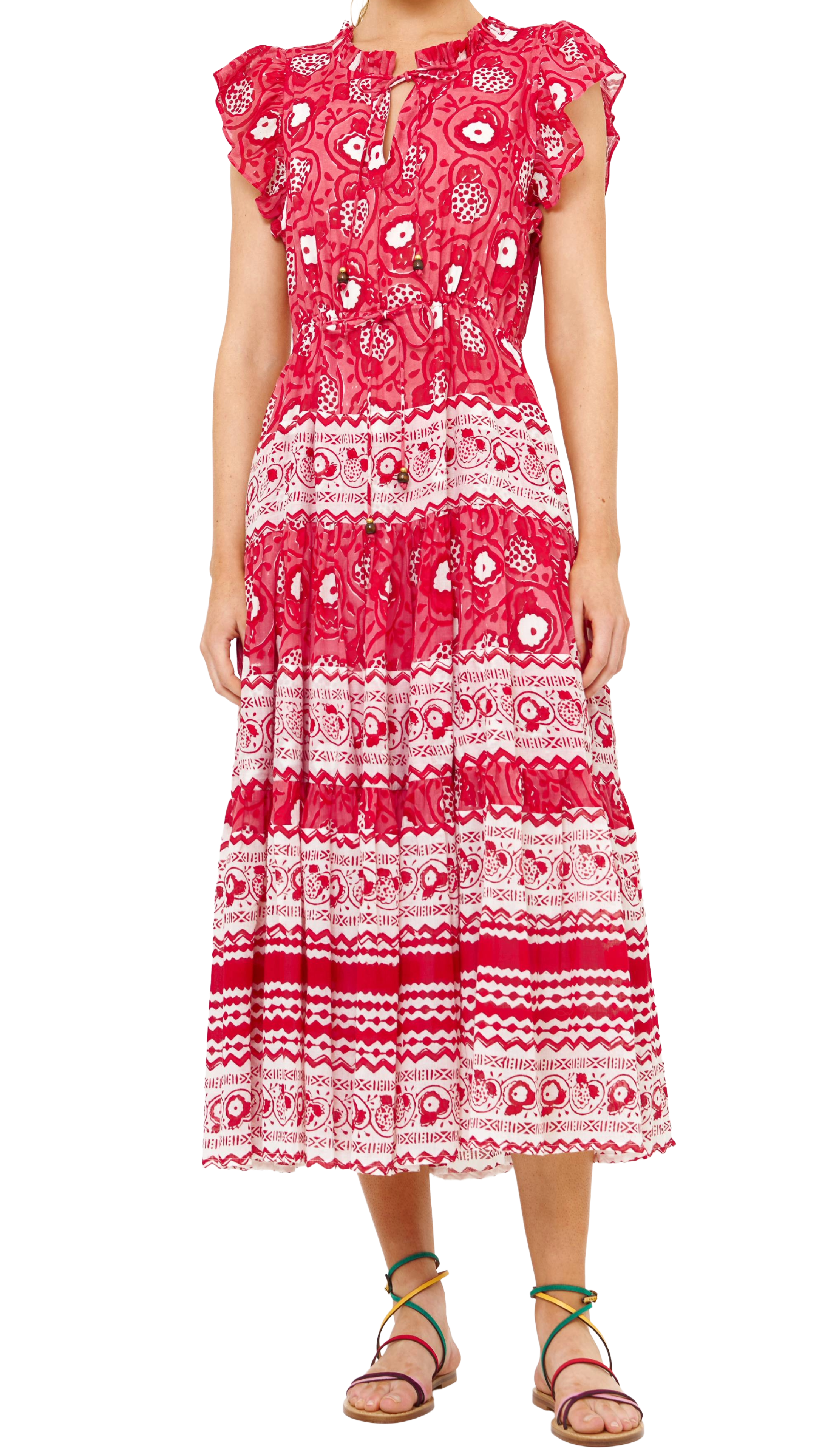 Oliphant Cinched Flirty Midi, Ambrosia Red - Xs Oliphant Cinched Flirty Midi, Ambrosia Red - Xs