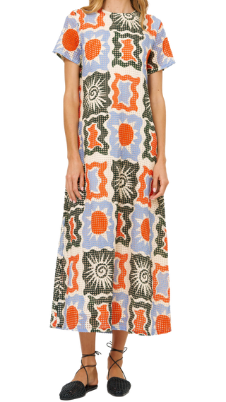 Oliphant Short Sleeve Shift Maxi, Helios Blue