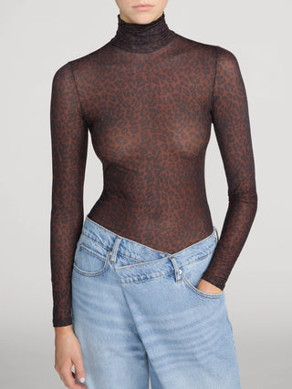 Frame The Hosiery Top, Dark Leopard Multi