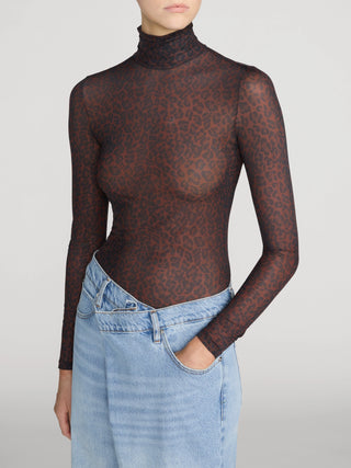 Frame The Hosiery Top, Dark Leopard Multi
