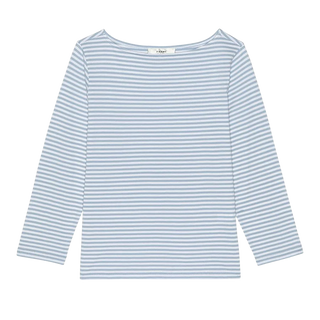 Frame The Boatneck Tee, Powder Blue Multi