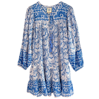 Bell Adele Flounce Mini w/ Belt, Blue Print