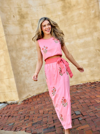 Beau & Ro Sullivan Skirt, Pink Fleur