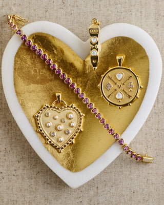 Jane Win Made from LOVE Tennis Bracelet, Pink