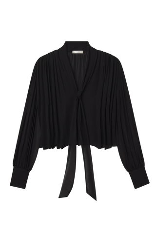Frame The Belle Tie Blouse, Black