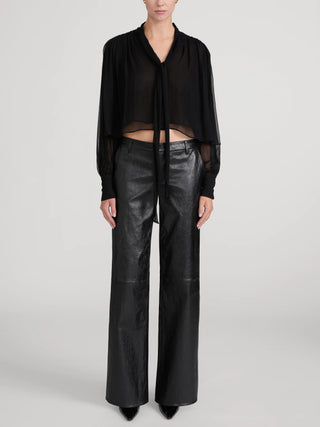 Frame The Belle Tie Blouse, Black