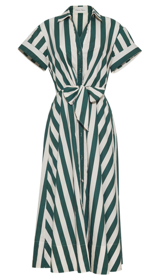 Cara Cara Asbury Dress, Green White Stripes
