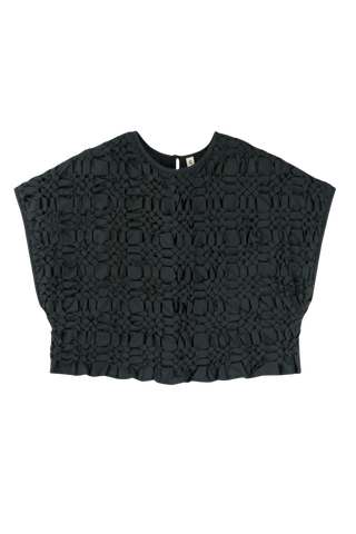 Mirth Bonn Smocked Top, Black