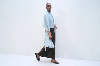 White & Warren Cashmere Travel Wrap, Pastel Blue