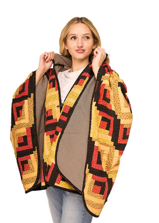 Poncho, Barn Raising Log Cabin