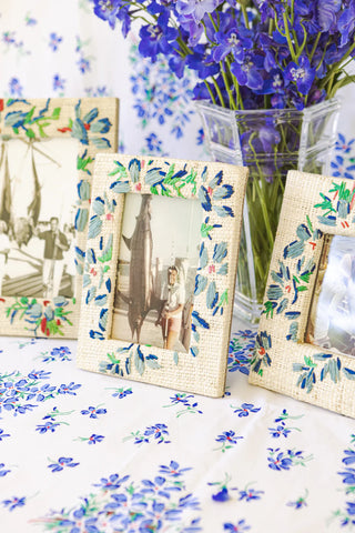 D. Porthault x Pamela Munson 5x7 Frame, Violettes