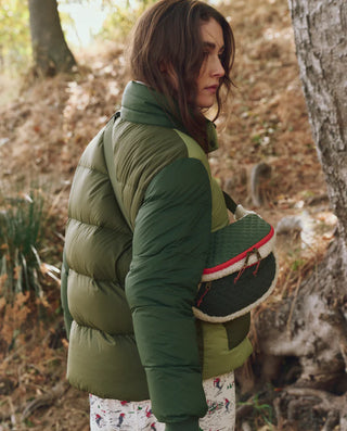 The Great The Plush Colorblock Hip-Pack, Cream & Army