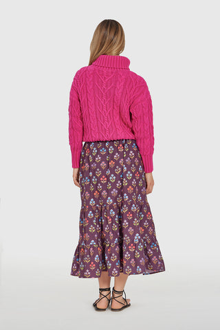 Livro Cable Knit Turtleneck, Cranberry