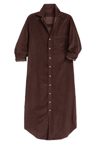 Frank & Eileen Rory Maxi Shirtdress, Chocolate Corduroy