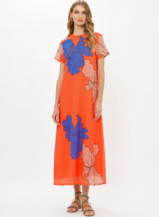 Oliphant Short Sleeve Shift Maxi, Bora Bora Red