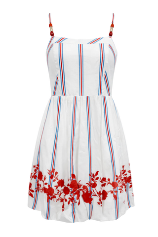 TS Anna Cate Lora Dress, Poppy Pinstripe