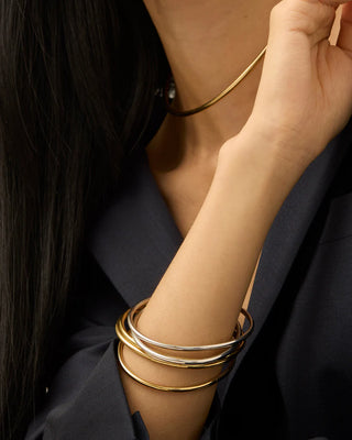 Jenny Bird Dane Bangle Set, Two Tone