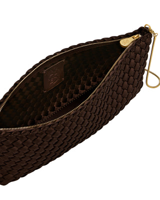 Naghedi Gala Satin Clutch, Chocolate
