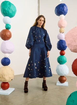 TS Hunter Bell Ida Skirt, Atelier Splatter Navy