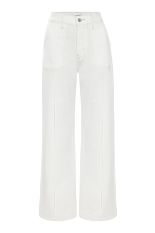 Frame LE Slim Palazzo Pintuck Pocket, Au Natural Clean