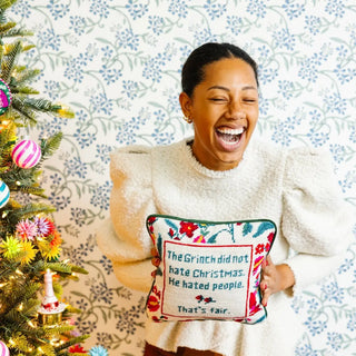 Furbish Studio Needlepoint Pillow, The Grinch