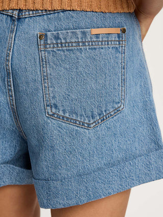 Kivari Avery Denim Short, Stonewash Blue
