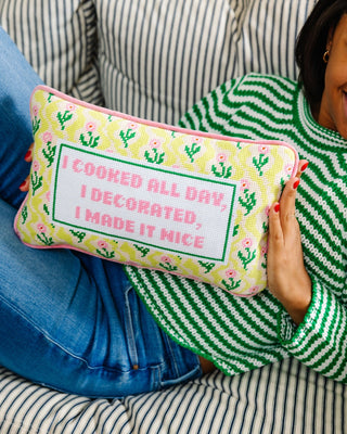 Furbish Studio Needlepoint Pillow, Made it Nice
