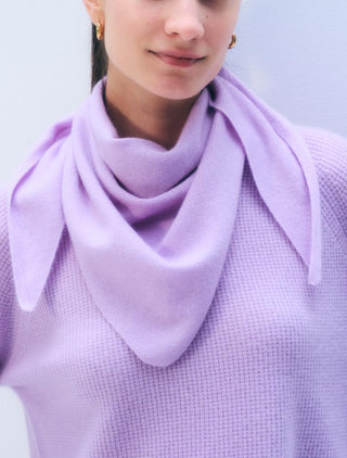 White & Warren Cashmere Neckerchief, Lavender Fog