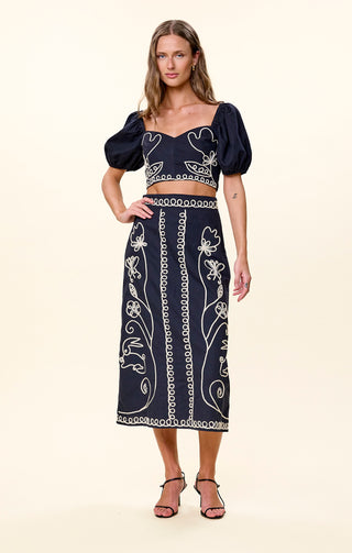 Cleobella Sorina Midi Skirt, Black