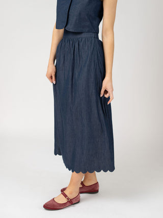 Beau & Ro Markey Skirt, Indigo Blue