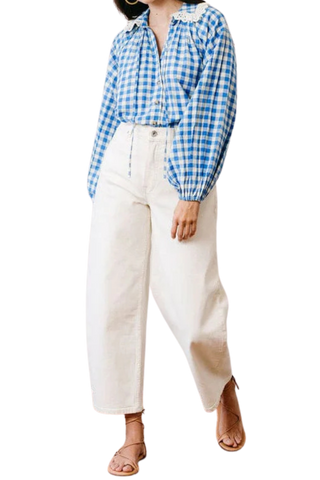 Sunshine Tienda Willa Top, Blue Bay Gingham